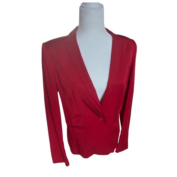 Armani Exchange Silk Red Blazer Size 6 - Picture 1 of 5